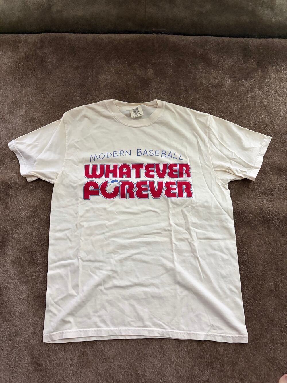 Modern Baseball Whatever Forever Cream Tee (Large) OFFICIAL MERCH NEVER WORN